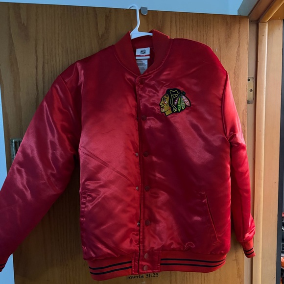 NHL Kids Red Puffer Jacket with Logo